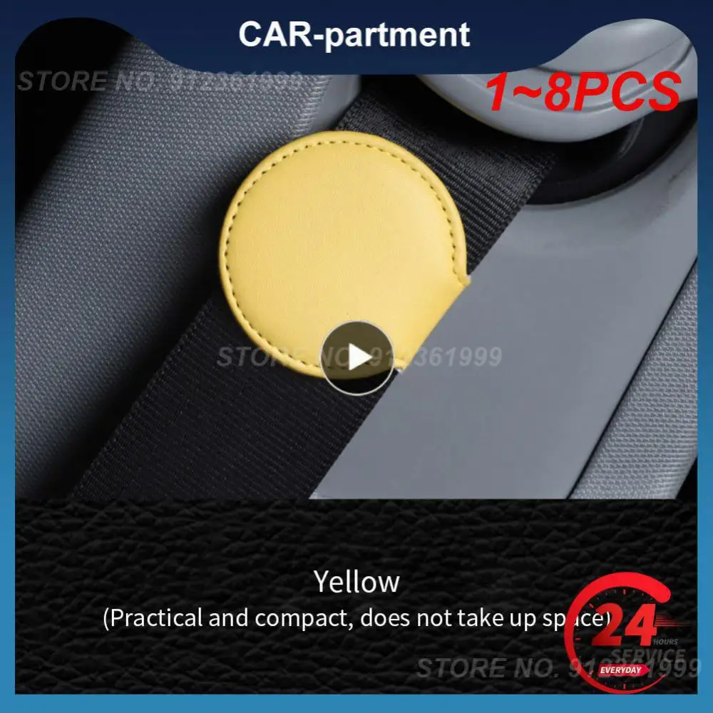 

1~8PCS Universal Car Seat Belt Stopper Elastic Leather Positioning Anti-skid Fixed Adjustment Pregnant Women Seat Belt Buckle