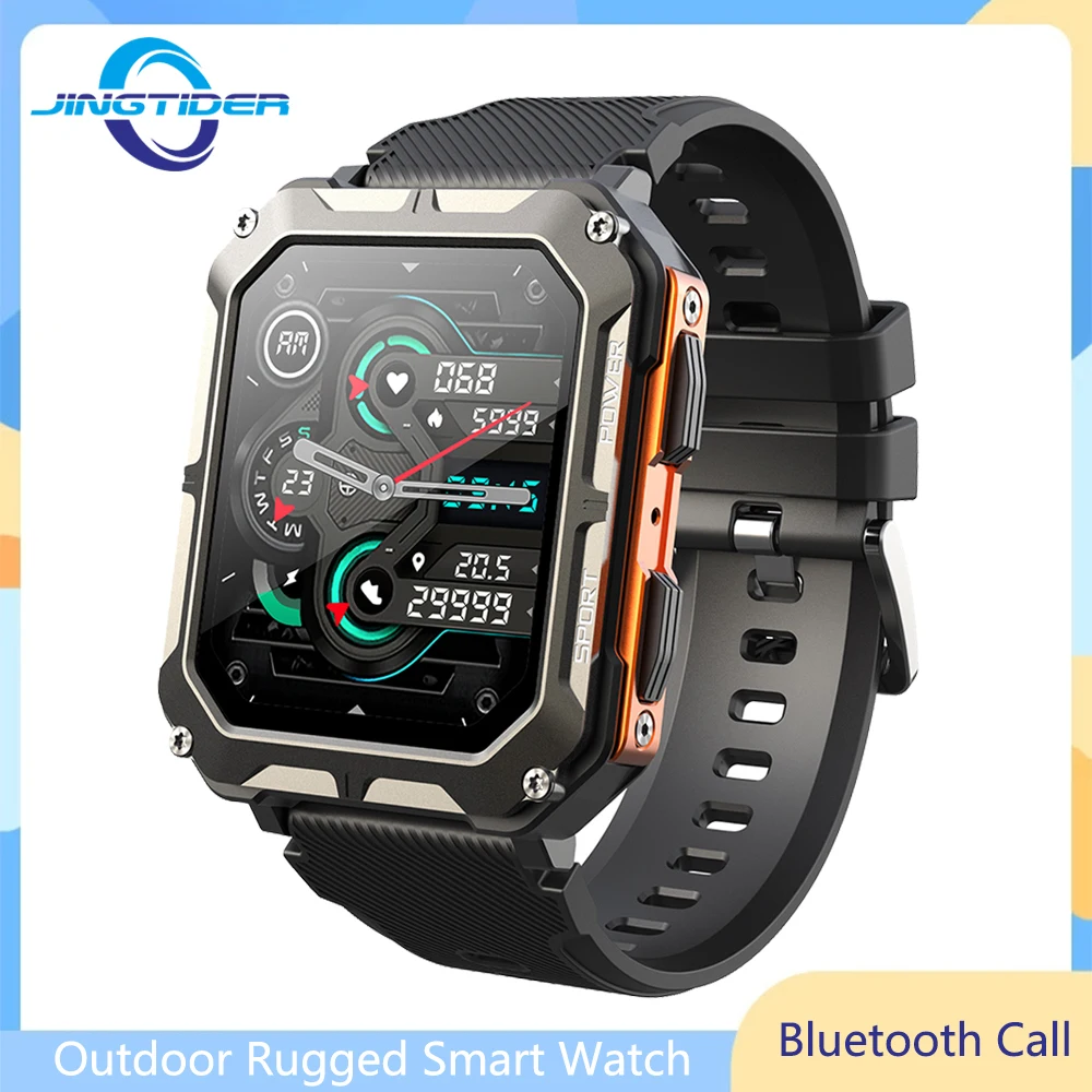 Фото Ультра умные часы C20 Pro Tank Outdoor для мужчин, IP68, водонепроницаемые, 1,83 дюйма, большой экран, Bluetooth-вызов, умные часы 123, спортивные режимы PK M2 №1