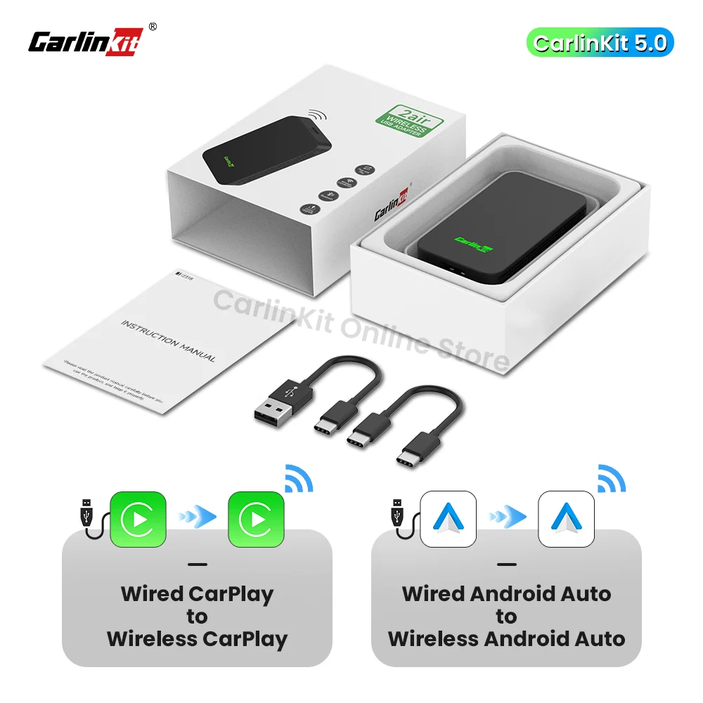 

CarlinKit 5.0 беспроводной автомобильный адаптер CarPlay/Android Портативный Ключ для OEM автомобильного радио с проводным CarPlay Android авто