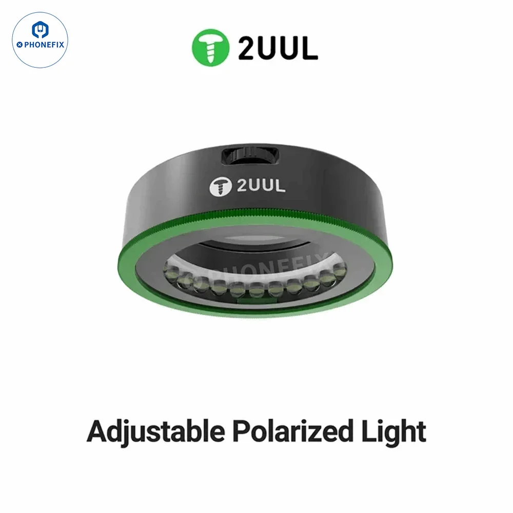 

2UUL MS97 Регулируемая поляризованная лампа для устранения отражений, антибликовый микроскоп, светодиодная кольцевая лампа для ремонта мобильного телефона, инструмент для пайки