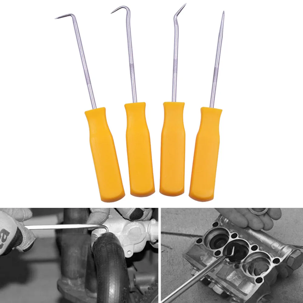 

4pcs Oil Seal Screwdriver Accessories Kit Metal O-Ring Parts Repair Yellow