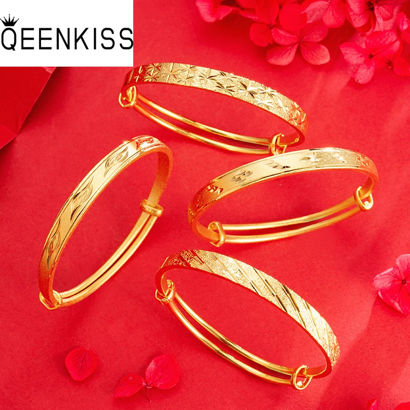 Браслет QEENKISS из золота 24 карата с изображением метеорита для женщин тонкие