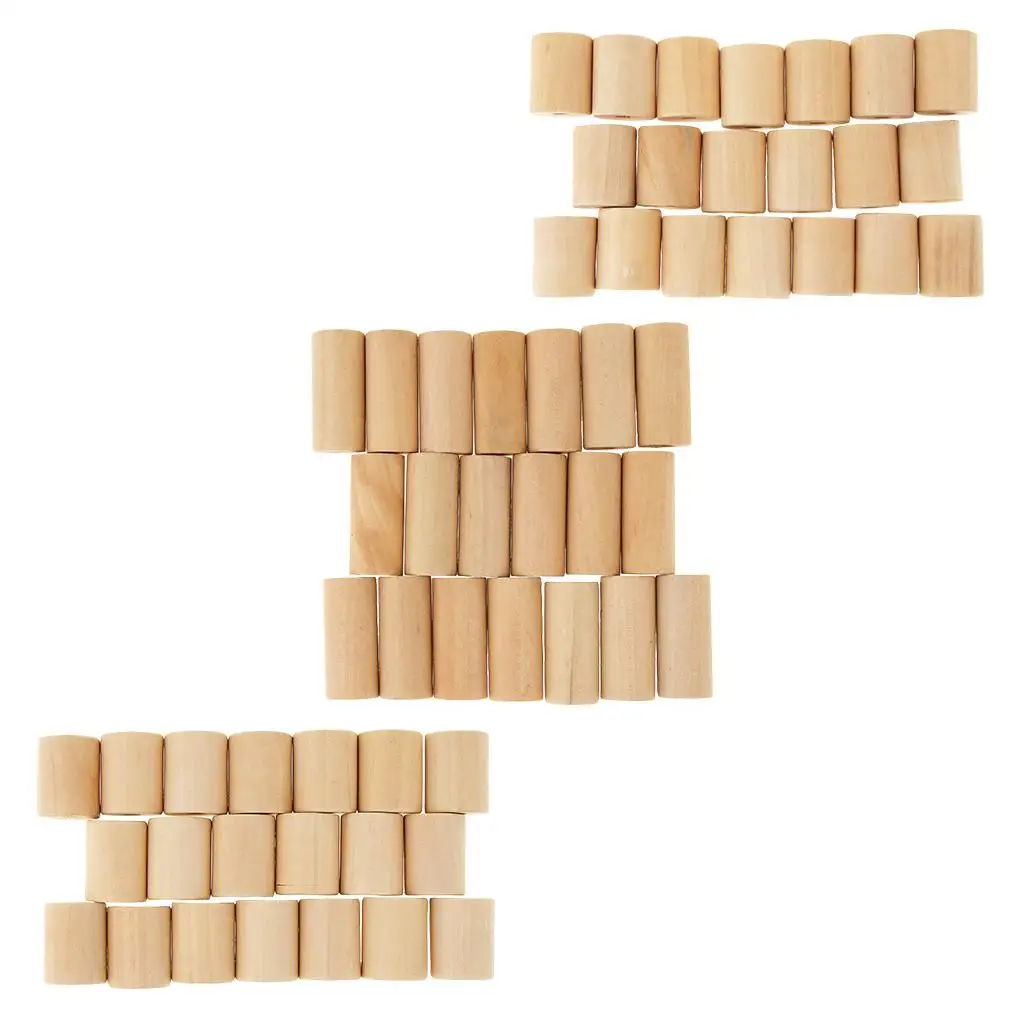

20 Pieces Wooden Beads Cylinder Unfinished Tube Bead DIY Crafts Toy