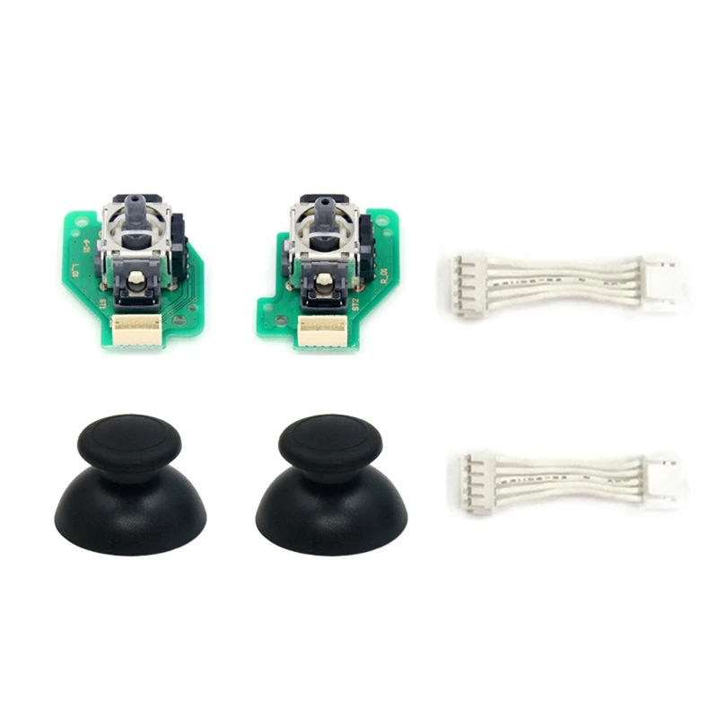 

L R Analog 3D Joystick Thumb Stick Repair Sensor Module Part with Cbale Kit for Wii U Wiiu Gamepad Controller