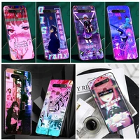 sad anime aesthetic senpai phone case black for lg q60 v60 v50s v50 v40 v30 k92 k71 k61 k51s k41s k50s k22 g8 g8x g8s thinq