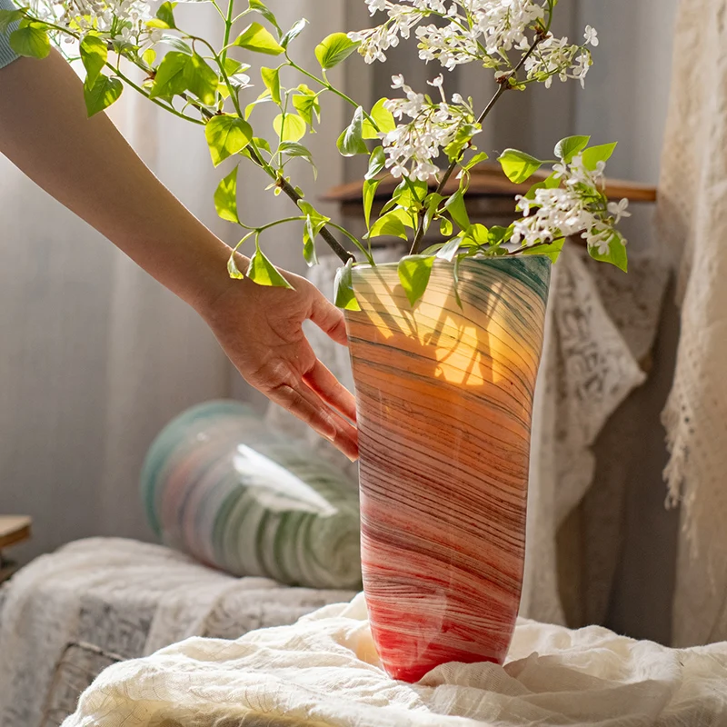 

Nordic Vase Large Luxury Fantasy Glass Vase Hydroponics Flowers Plants Living Room Table Top Decoration Home Art Aesthetic Decor