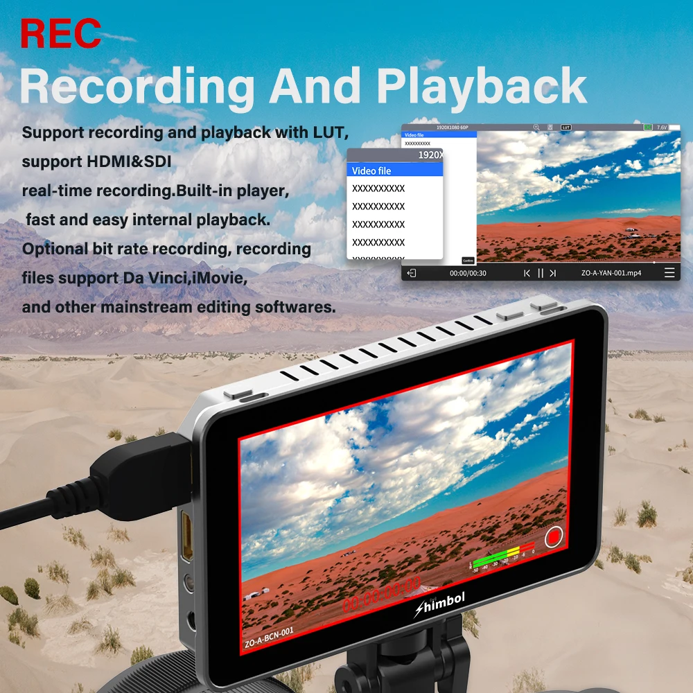 Монитор записи SHIMBOL MEMORY I PRO 5 5-дюймовый сенсорный экран 2000 нит монитор