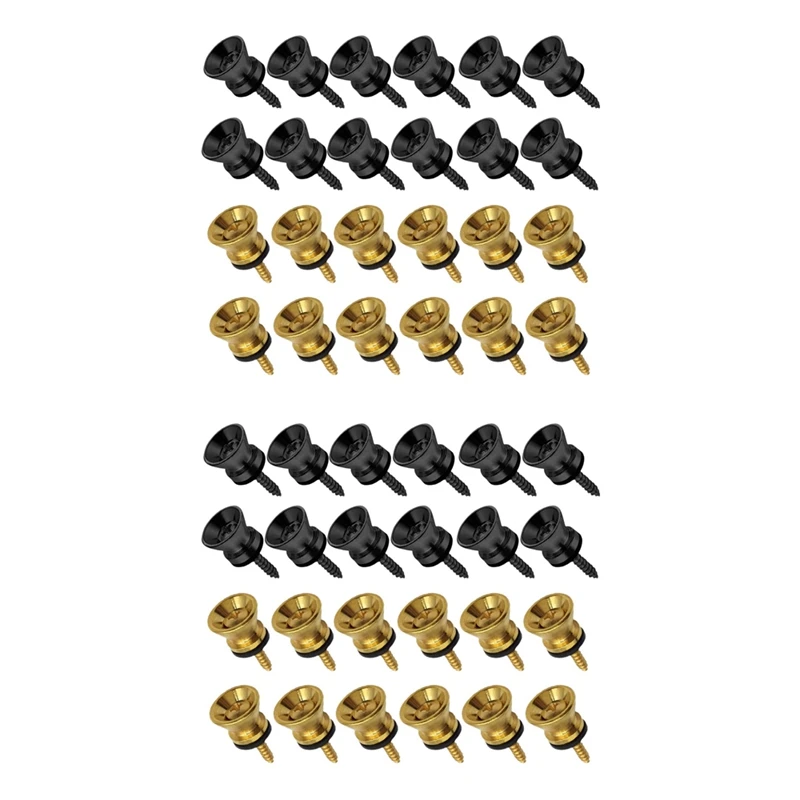 

48Pcs Guitar Strap Locks Metal Strap Button Metal End Pins Flat Head For Acoustic Classical Electric Guitar Bass Ukulele