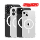 Прозрачный Магнитный чехол для iPhone 13 12 11 Pro Max Mini 7 8 Plus X XS Max XR чехол для Magsafing беспроводной зарядный чехол