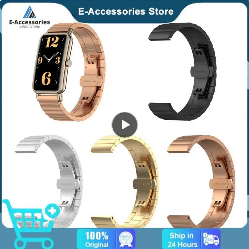 

Replaceable Sweatproof Stainless Steel Strap Watch Strap Unisex Watchban For Huawei Watch Fit Mini Thickened Waterproof