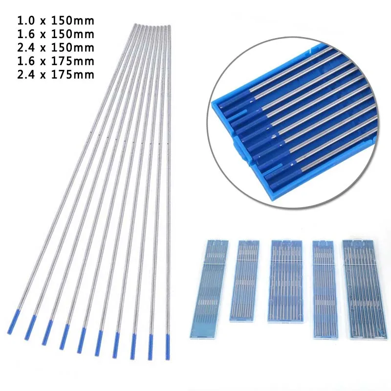 

10pcs TIG Welding Tungsten Electrodes 2% Lanthanated 3/32" X 6" Blue Tip WL20 Welding Solda Soldador Soudure Maquina De Solda