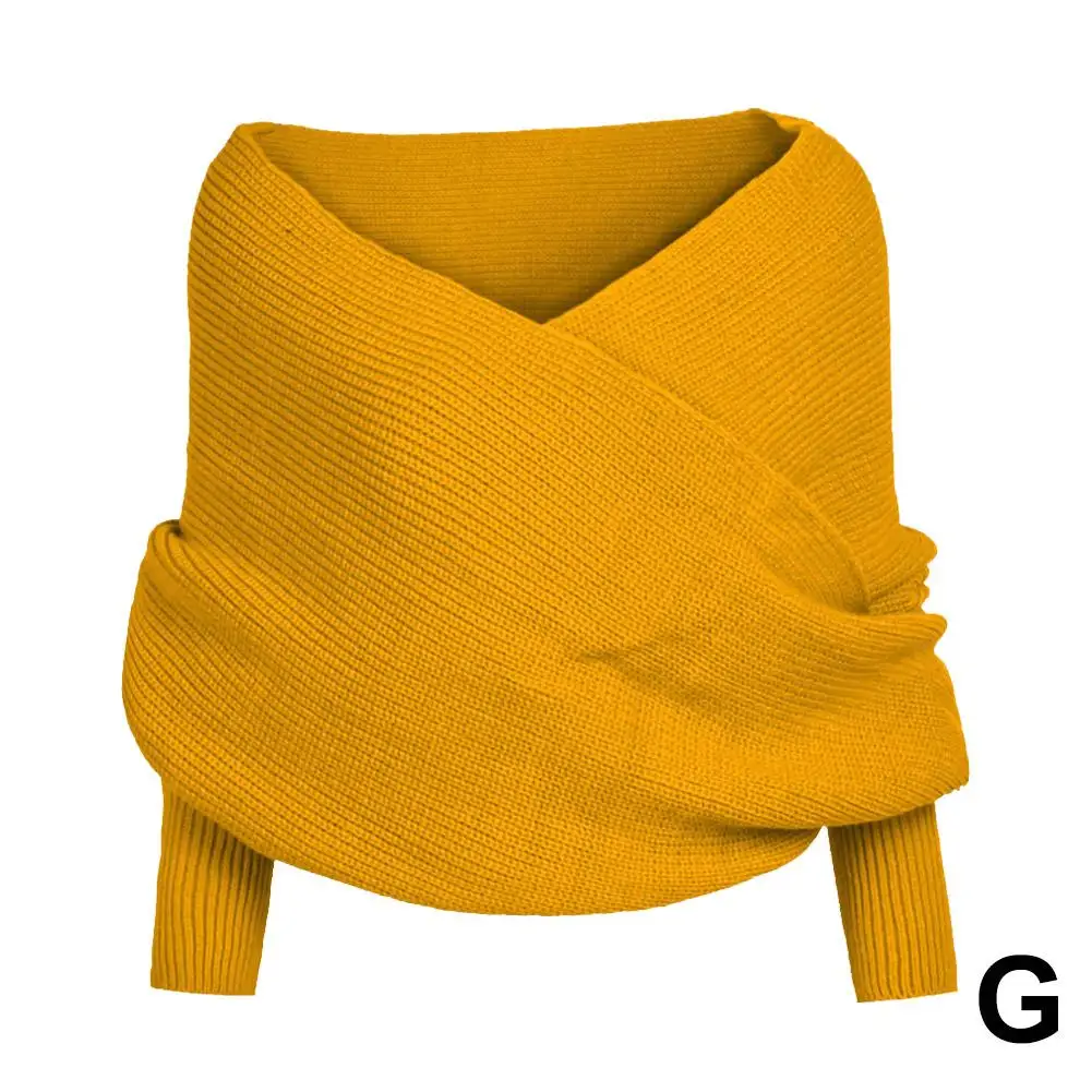 Женский зимний шарф с рукавом зимняя теплая шаль верхний элегантный короткий