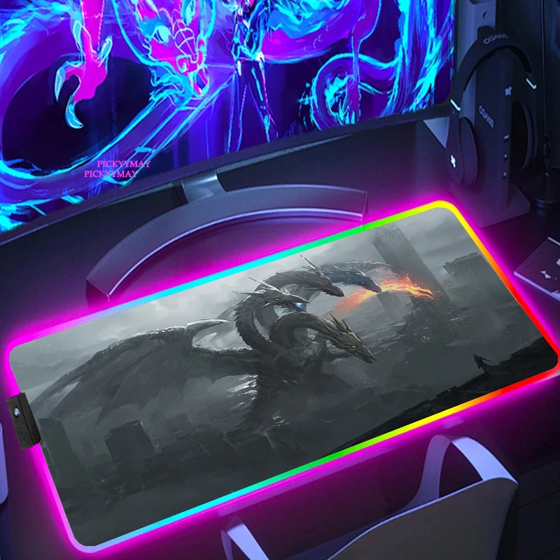 

Игровой коврик для мыши YuGiOh для поединок, монстров, игровой коврик для мыши, RGB светодиодный игровой коврик, компьютерный Настольный коврик, ...
