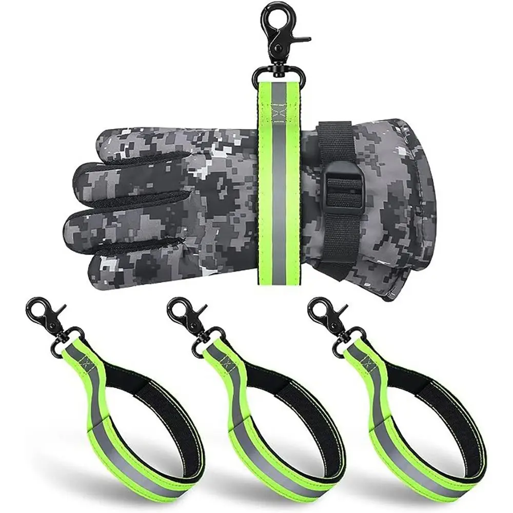 Зеленый и серый ремешок для перчаток пожарных вешалка зажимы