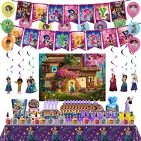 disney encanto birthday theme decorations happy birthday backdrop banner balloons kids party disposable tableware supplies gift