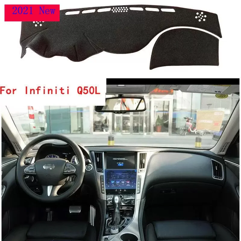 

for Infiniti Q50L Dashboard Cover Sunshade Protector Non-slip Flannel Dash Mat Car Accessories