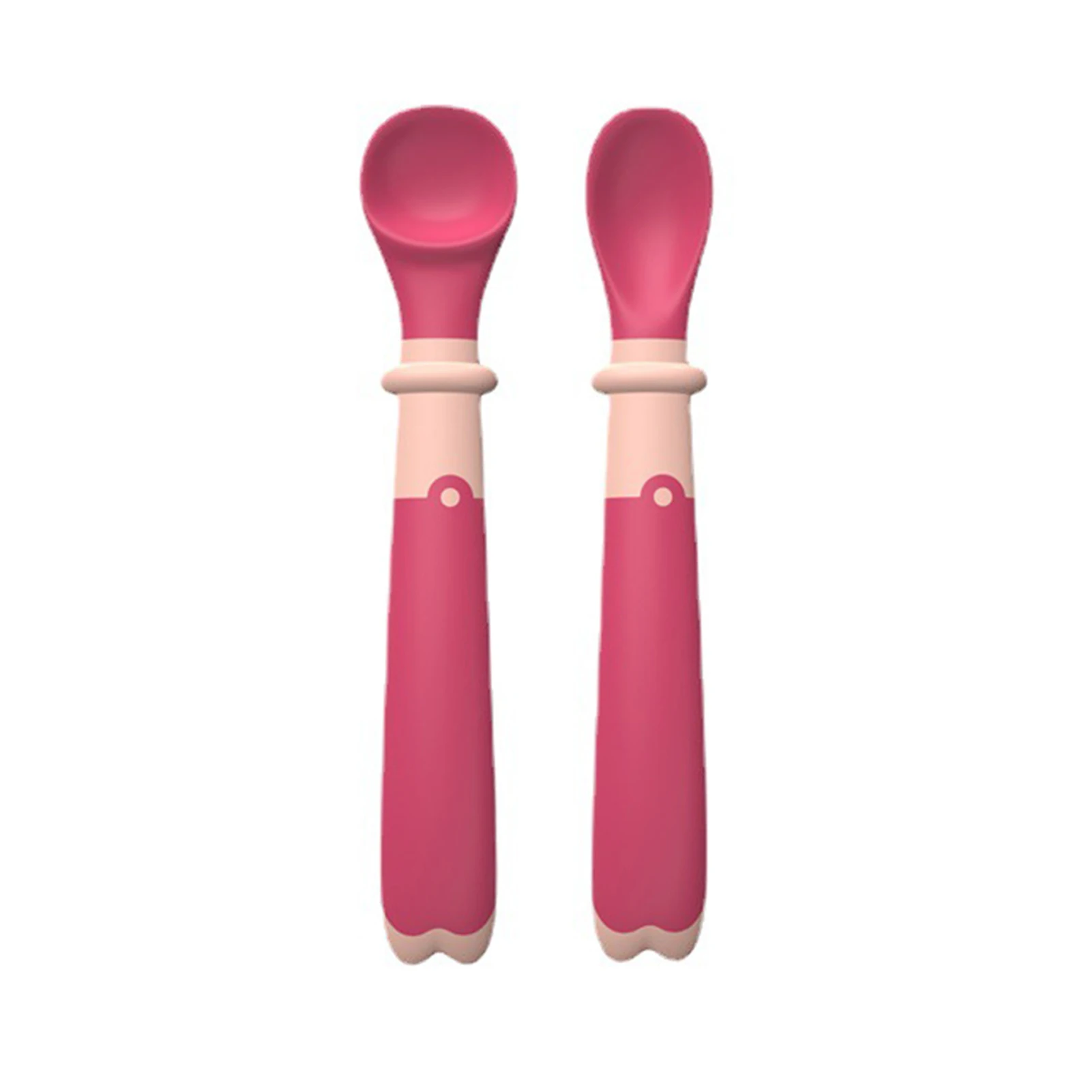 

Silica Gel Fruit Puree Spoon Comfortable and Non-slip Handle Suitable for Boy Girl Beginners