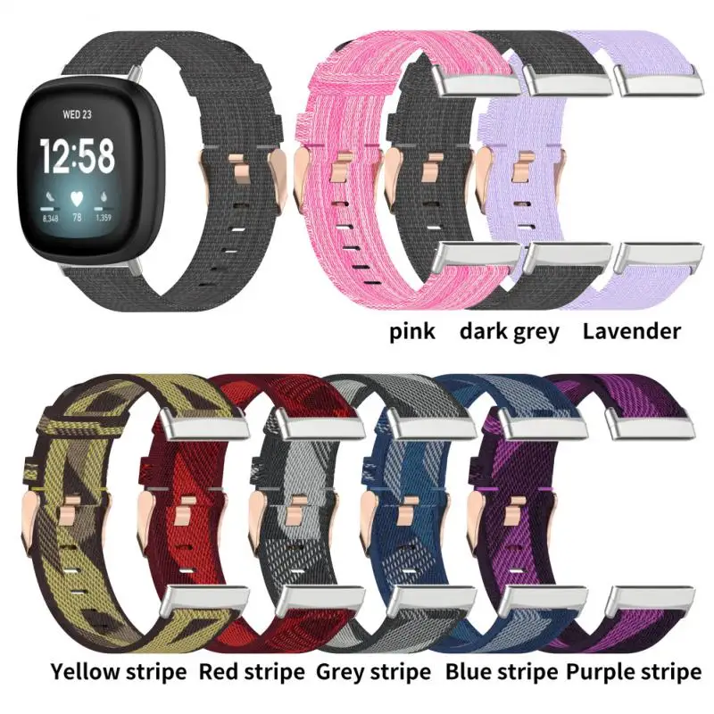 

For Fitbit Versa 3 4 Sense 2 Watch Band Universal Nylon Strap Strap For Smartwatch Replacement Wrist Strap Watch Accessories