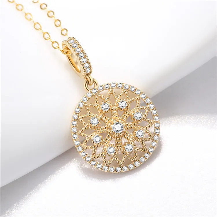 

14K Yellow Gold 45 cm Necklace Pendant for Women natural Pierscionki bijoux femme chain necklace naszyjnik Jewelry joyas pendant