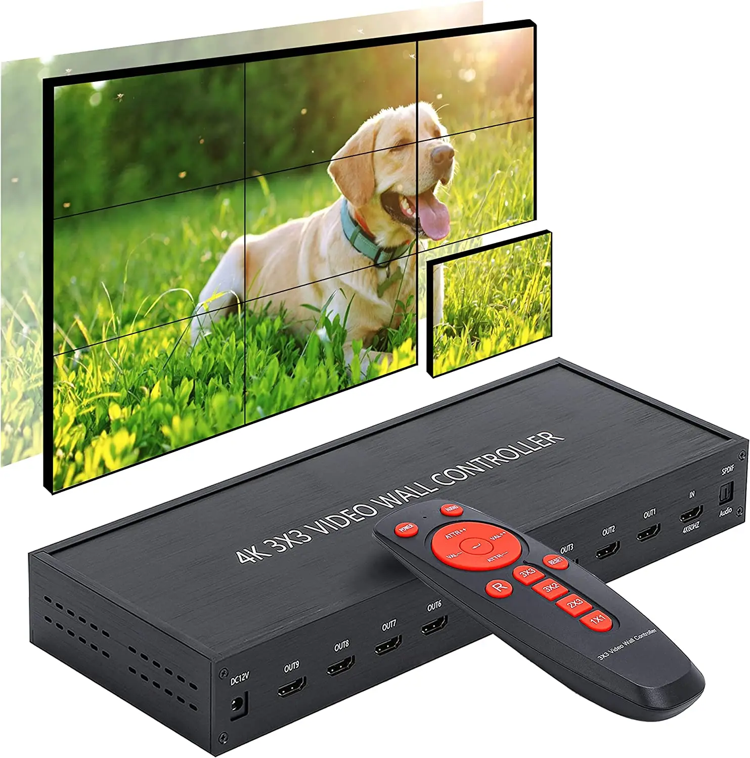 

1080P 4K 3x3 настенный видеоконтроллер 9 ТВ монитор большой экран Splicer настенный процессор 3x2 2x2 1x3 2x3 4x2 2x4 HDMI ТВ сращивающаяся коробка