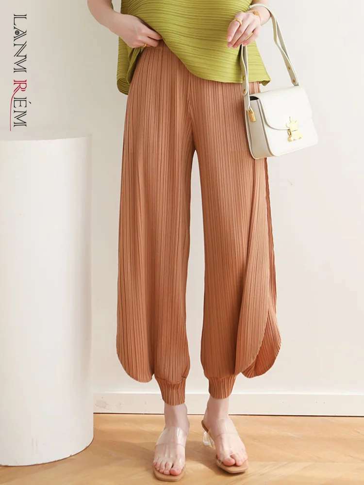 

LANMREM Harem Pants For Women Casual High Elastic Waist Solid Color Loose Trousers Female Clothing 2023 Spring New 2YA951