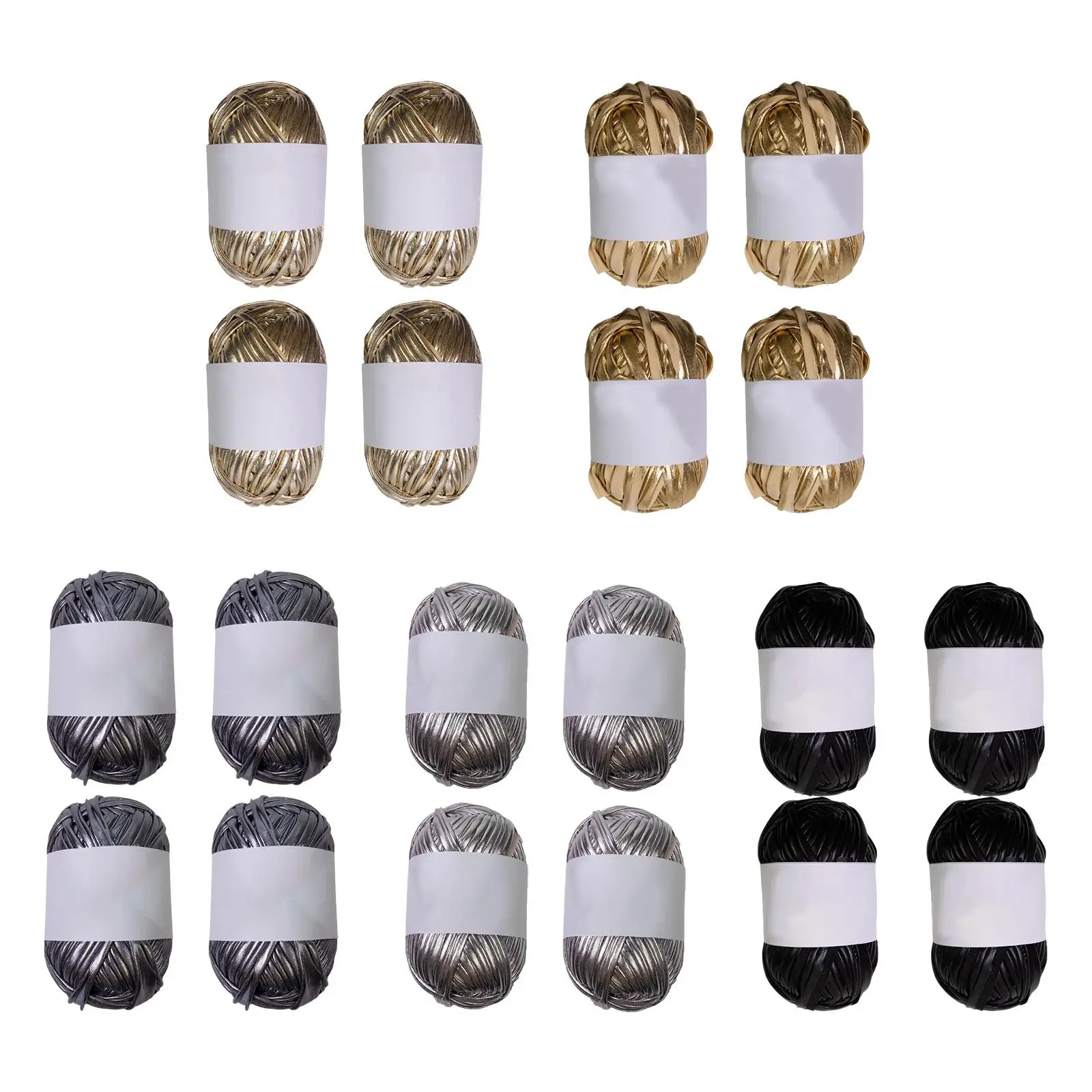 Набор из 4 рулонов пряжа для сумки металлическая футболок эластичная полиэфирная