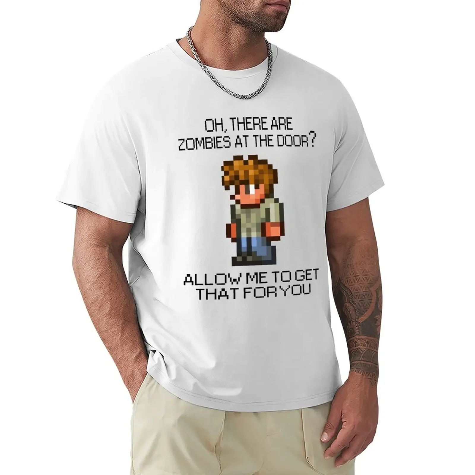 Персонаж игры Terraria — О There Are Zombies At The Door? Футболка с аниме рубашка Croswit мужская