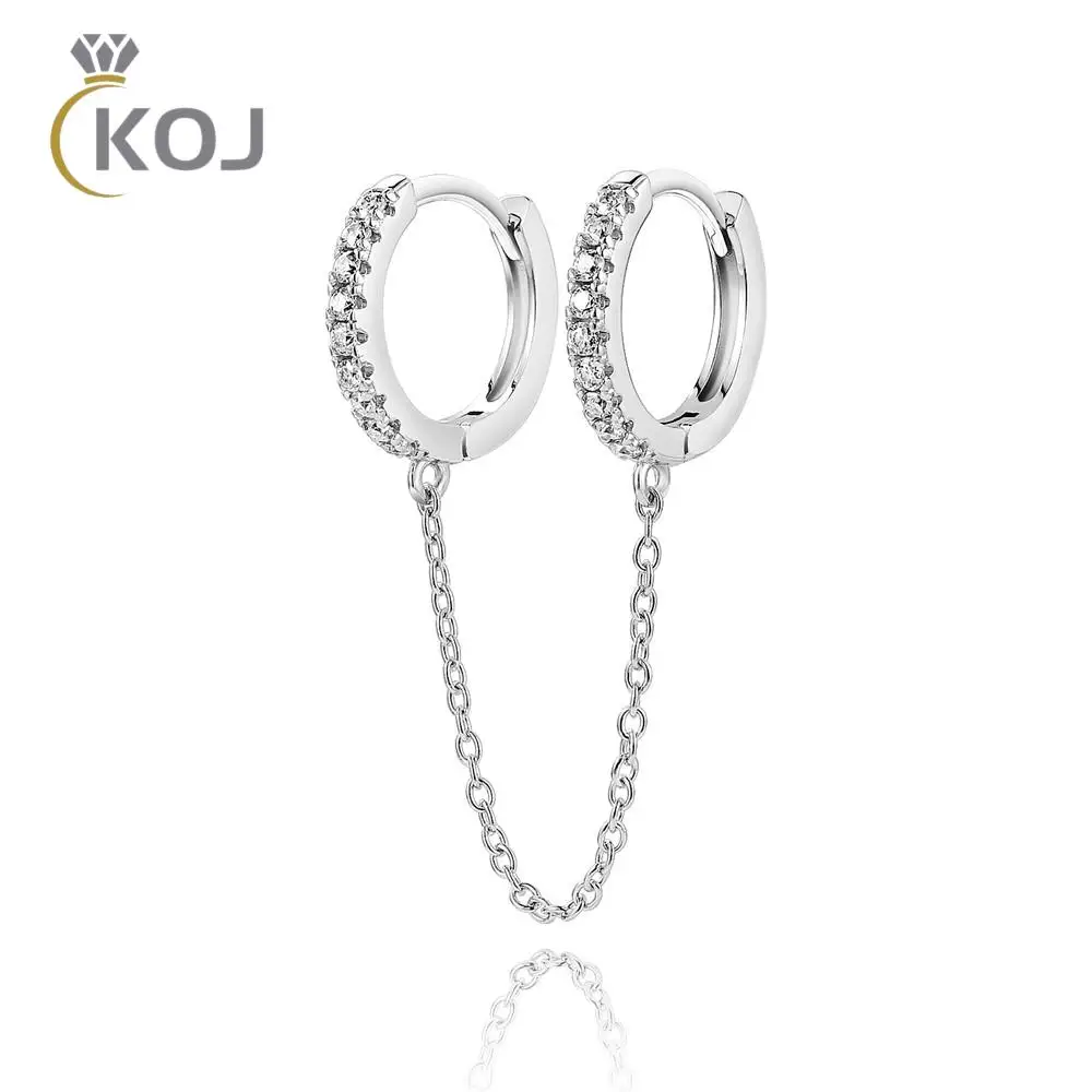 

KOJ Classic Chain Moissanite Earrings 925 Silver Tassel D Color Moissanite Earrings Engagement High Jewelry With Certificate