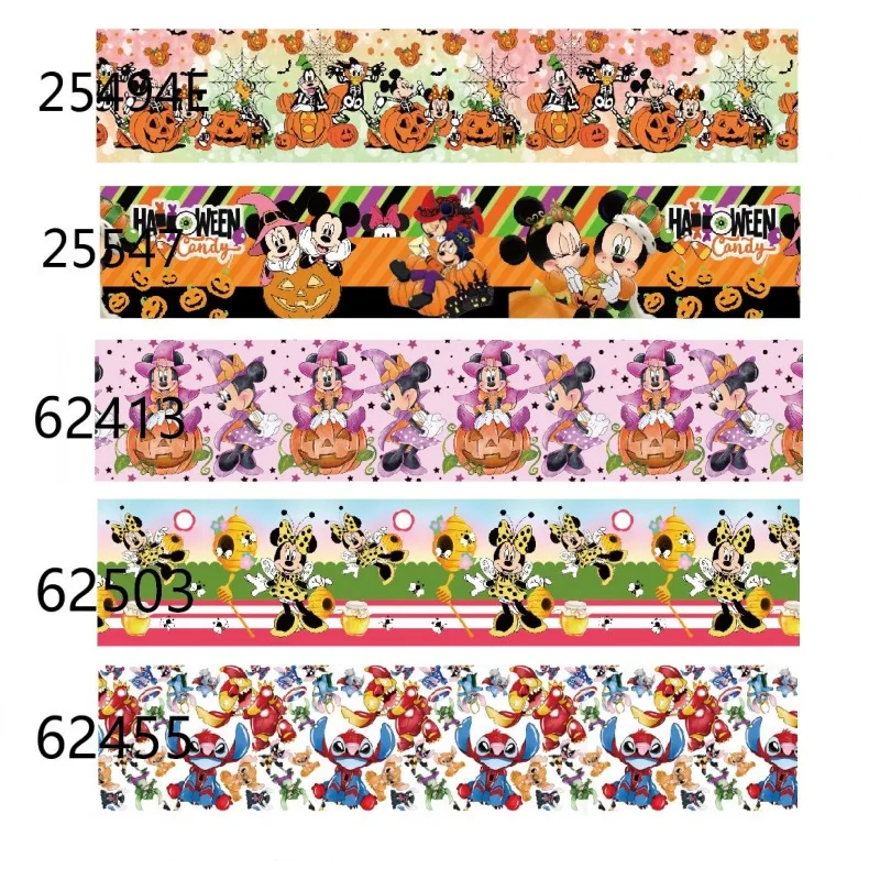 

1inch 1.5inch Disney Mickey Halloween Grosgrain Ribbon 25mm 38mm for Holiday Craft DIY Materials