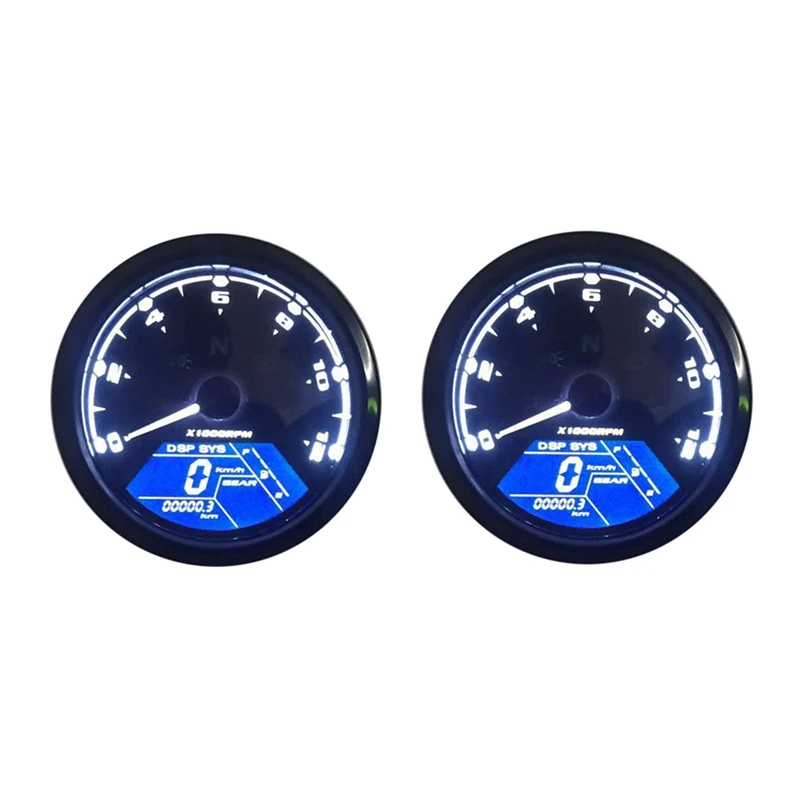 

2X 8-18 в Универсальный ЖК цифровой тахометр спидометр одометр мотоцикл 12000 об/мин для 2,4 цилиндров