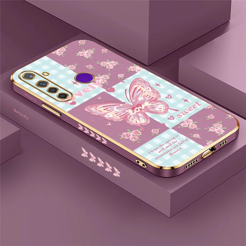 Силиконовый мягкий чехол с милой бабочкой для OPPO Realme 6i 6S 6 Pro 7i 7 4G 5G 5i 5 3 2 цветочным