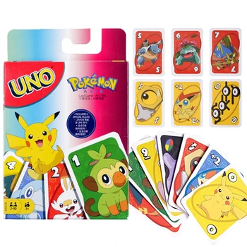 UNO FLIP! Pokemon Board Game Anime Cartoon Pikachu Figure Pattern Family Funny Entertainment Poker Cards Games Gift with Box 1