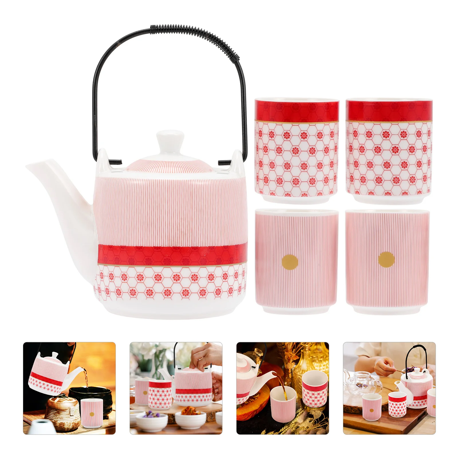 

1 Set Teapot Teapot Floral Ceramic Loose Tea Maker Japanese Teapot Coffee Tea Gift Sets Modern Porcelain Tea Pot Tea Service Set