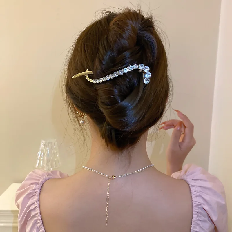 

Trendy Net Red Diamond Inlaid Hairpin Ins Style, Niche, Simple Design Sense, 8-clip, Versatile, Fashionable Temperament, Hair