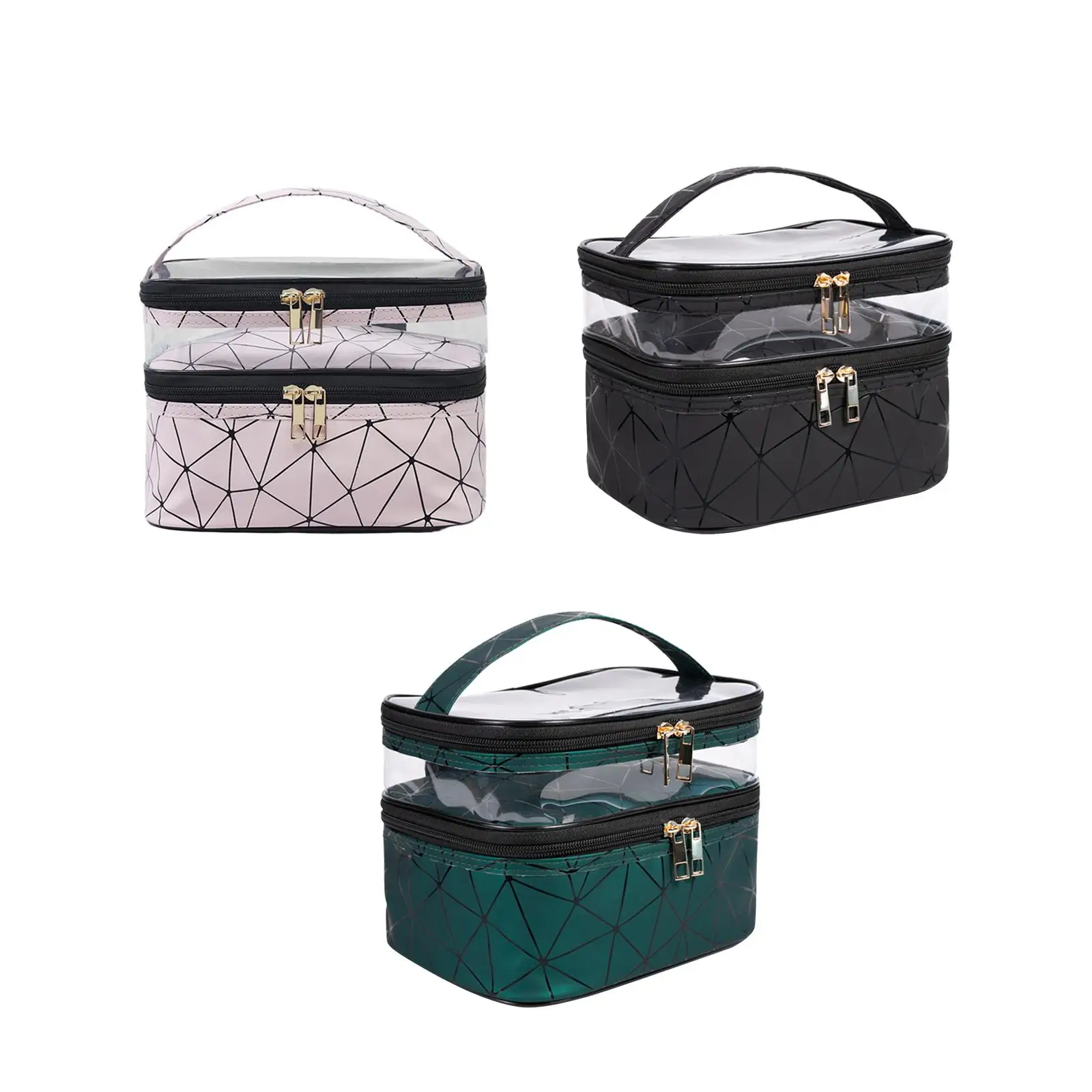 

Double Layer Cosmetic Bag with Bag Divider Travel Cosmetic Bag for Vacation Activities Cosmetics Outdoor Business Trip