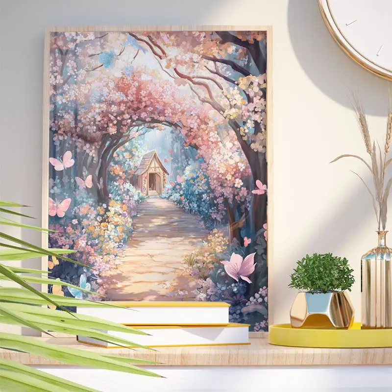 CHENISTORY раскраска по номерам цветы рисунок дерева на холсте ручная роспись