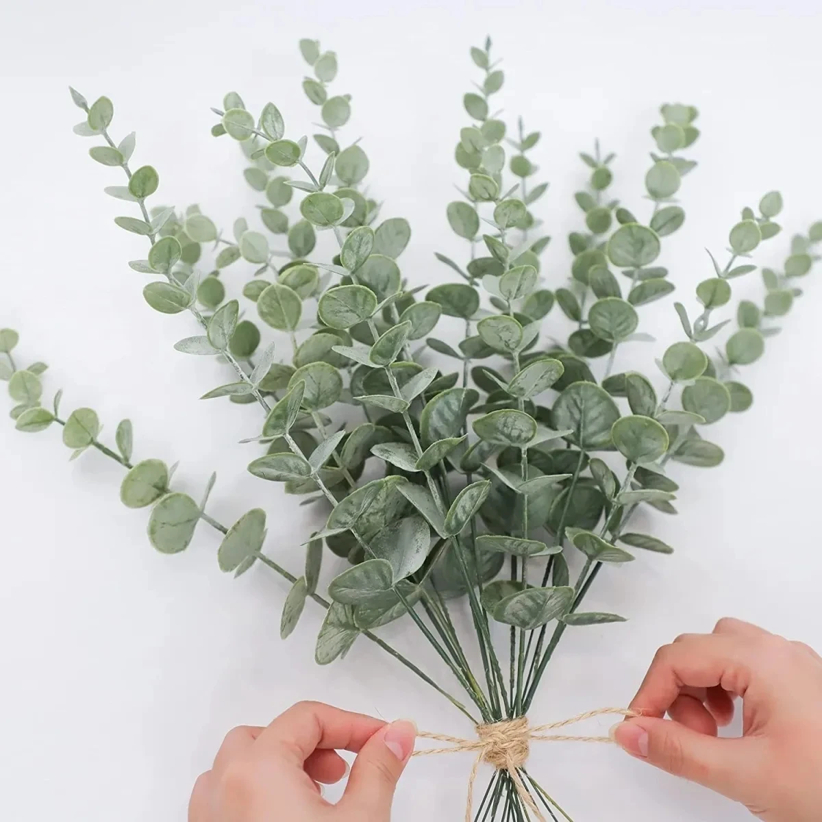 

12/10PCS Eucalyptus Stems Artificial Leaves Fake Plants Green Leaf Branches Home Wedding Party Table Decorations Garden Wreaths