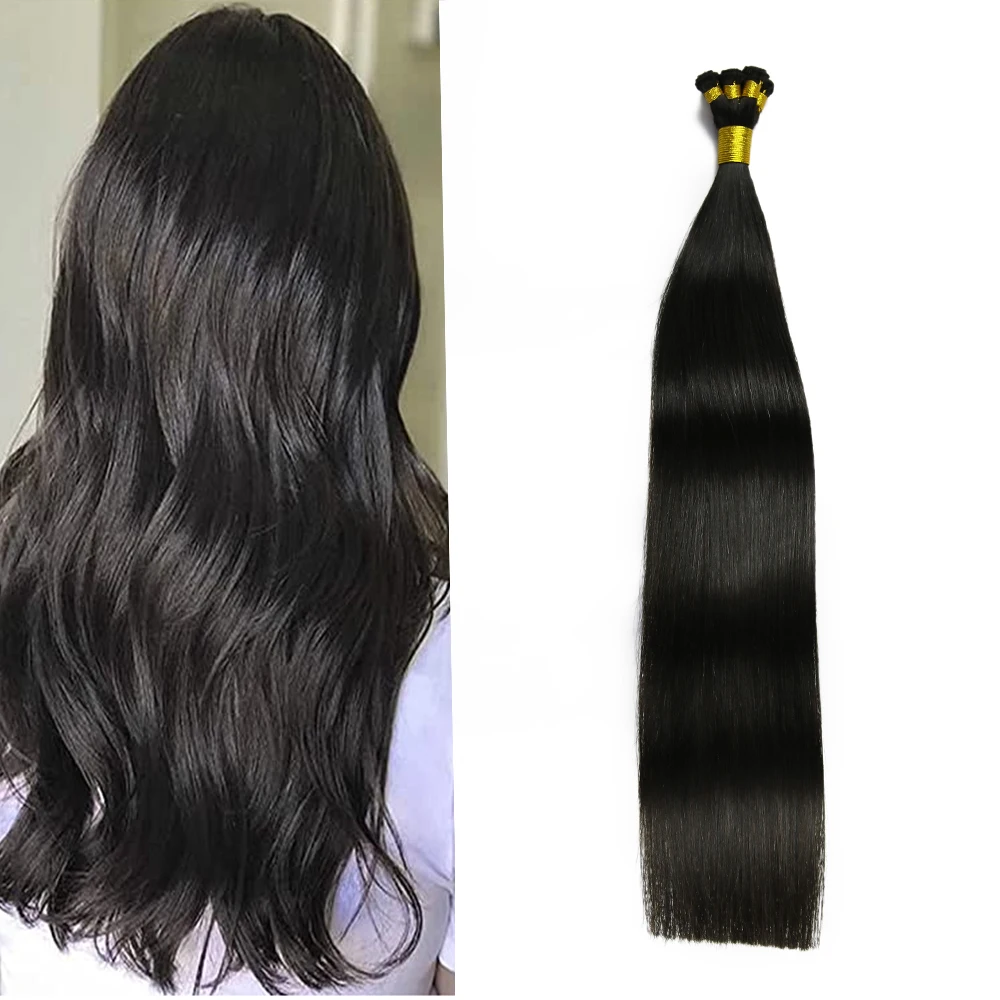 Factory Direct Russian Virgin Hair Hand Tied Weft Human Hair Extensions 100g Per Set Double Drawn Hand Tied Wefts Natural Color