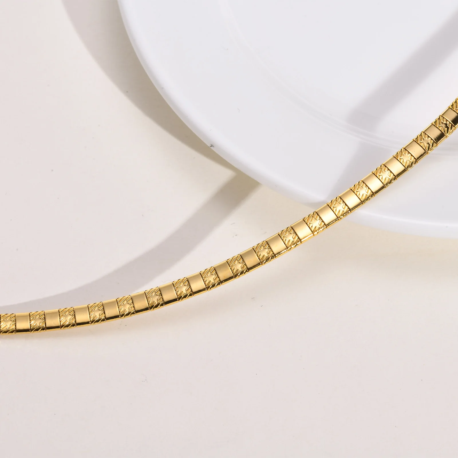 Torques из нержавеющей стали ожерелье для женщин круглая цепочка-змейка