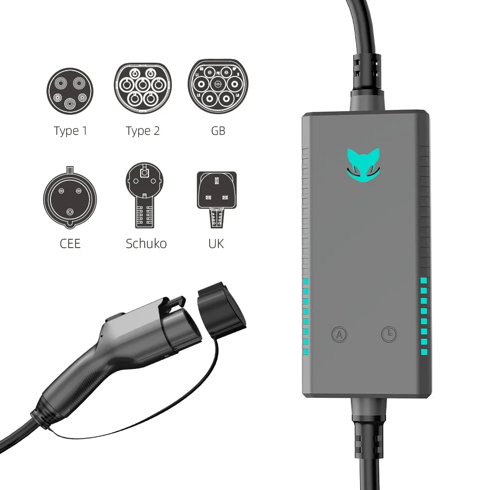 

3.5kw home electric car AC fast ev charger floor-mounted charging stations portable ev charger cable