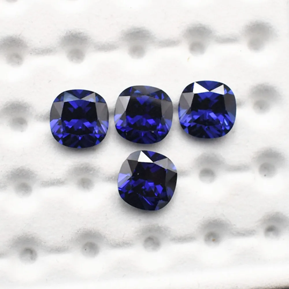 

High Quality Tanzanite Square Faceted Tanzanite Gemstone Cushion Cut Blue Tanzanite Gem TZ030