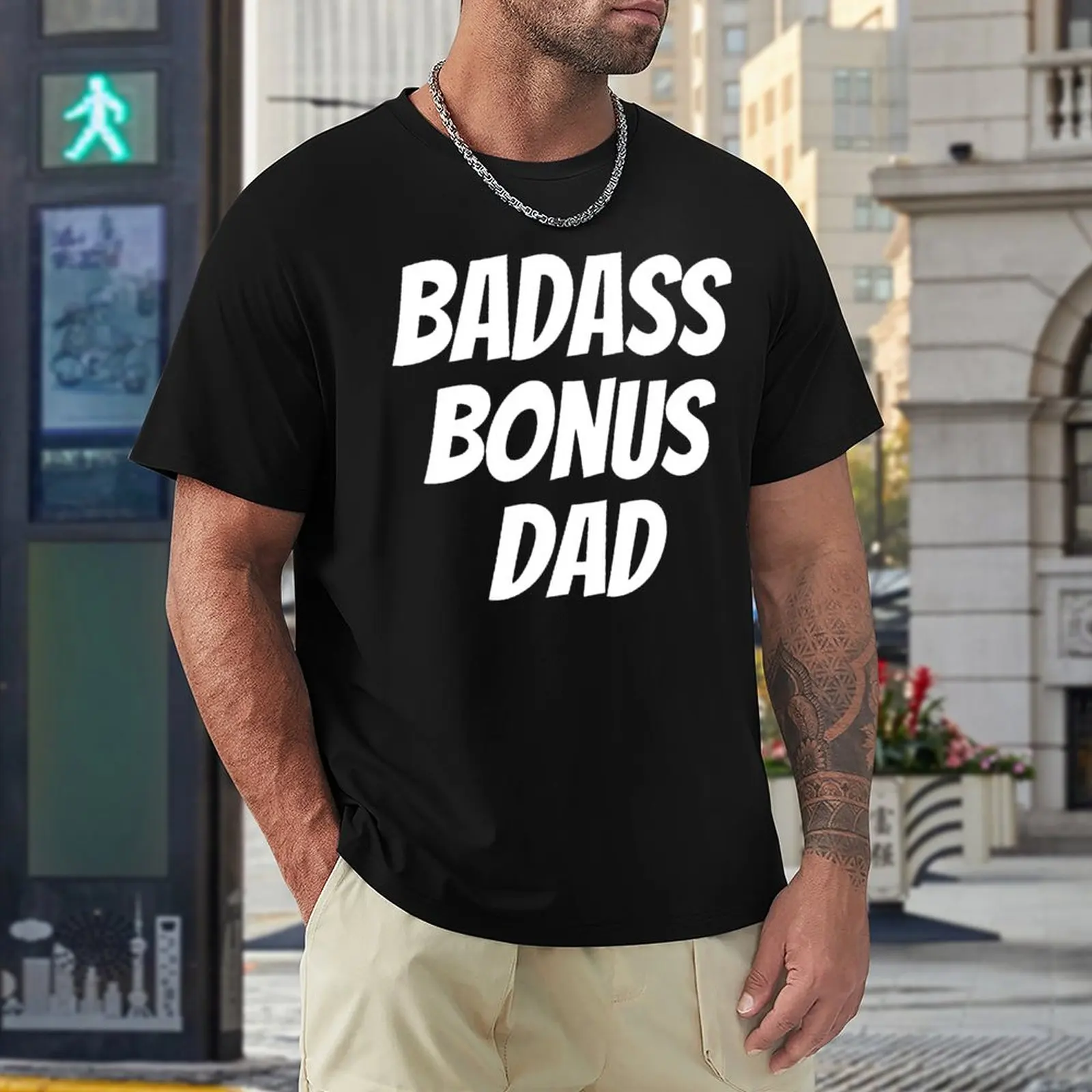 

Novelty Badass Bonus Dad Bonus Dad T-shirts Vintage Home USA Size