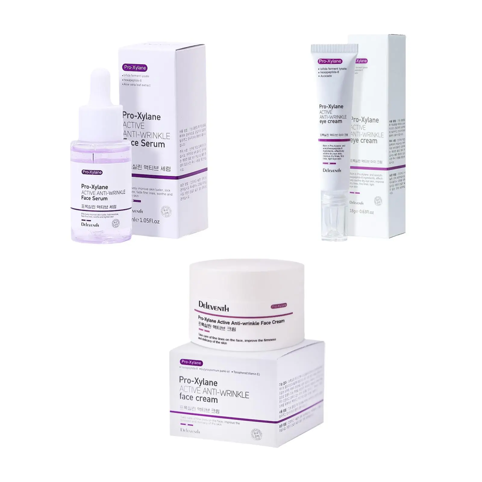 

3pcs/set Pro-xylane Face Cream Eye Cream Serum Anti-aging Set Lifting Fading Fine Lines Anti-Wrinkle Set Whitening Repair Serum