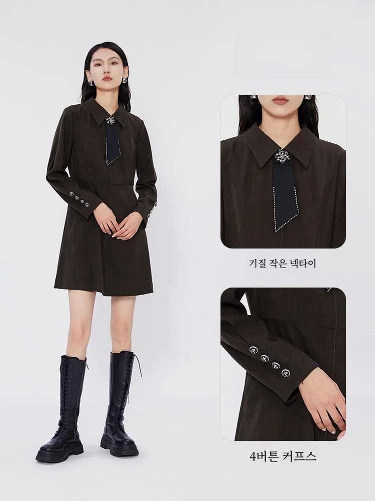 Piaolei французские рубашки платье весна 2024 новая женская одежда воротник-поло