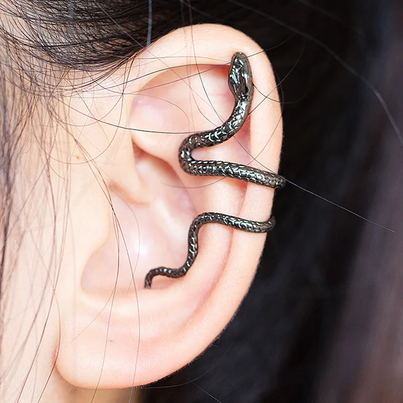 

Punk style Snake-shaped copper ear clips no-piercing ear clip jewelry for men and women