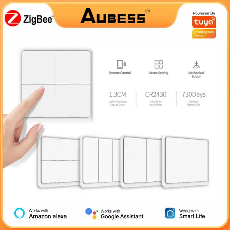 

Tuya ZigBee Wireless Scene Switch 1 2 3 Gang WiFi Smart Wall Light Switch Push Button Controller For Smart Life APP Automation