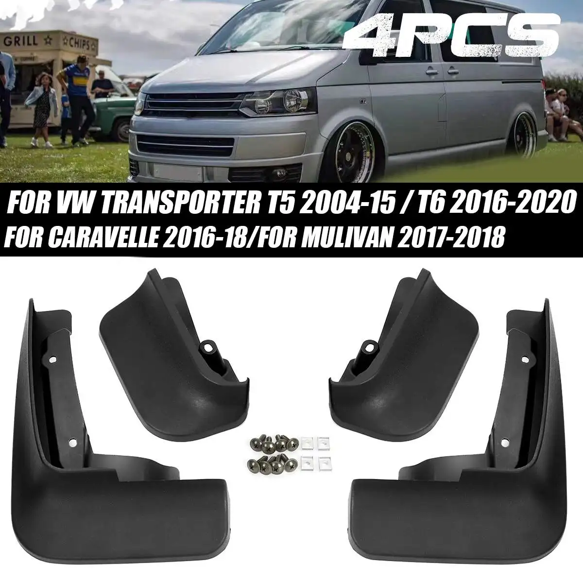 

Modify Mudflap Car Fender Mud Guard Splash Flaps Mudguards for Volkswagen VW Transporter T5 T6 Caravelle Multivan 2004-2019