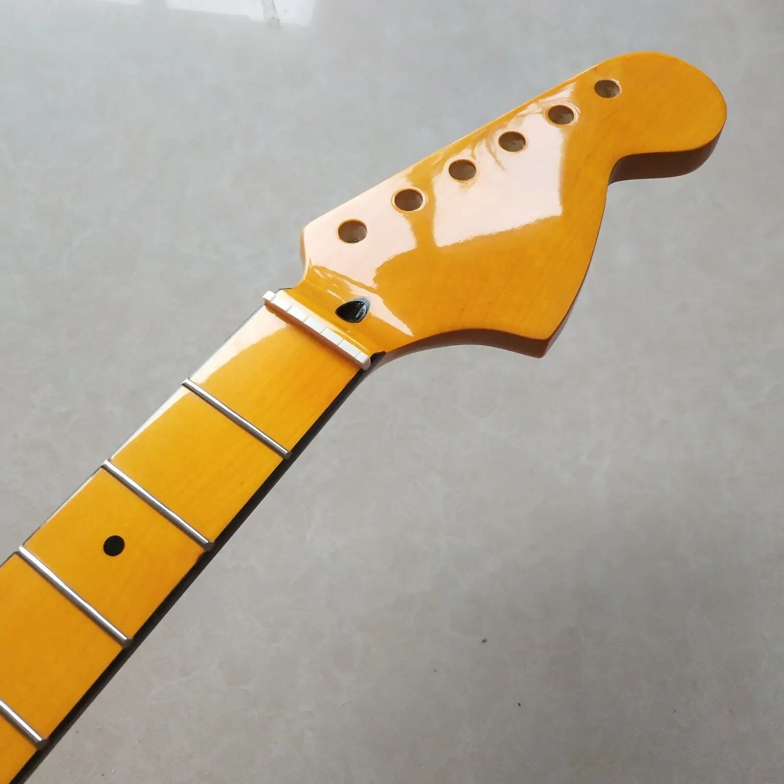 Enlarge Maple Yellow Guitar Neck 22fret 25.5inch Maple Fretboard Dot Inlay Big head part