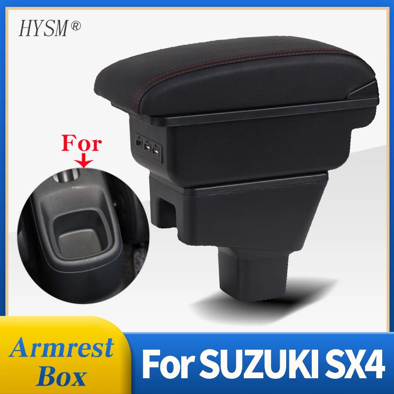 

For SUZUKI SX4 Armrest Interior Parts Car Armrest Box Retrofit Parts Storage Box Car Accessories Interior Details USB