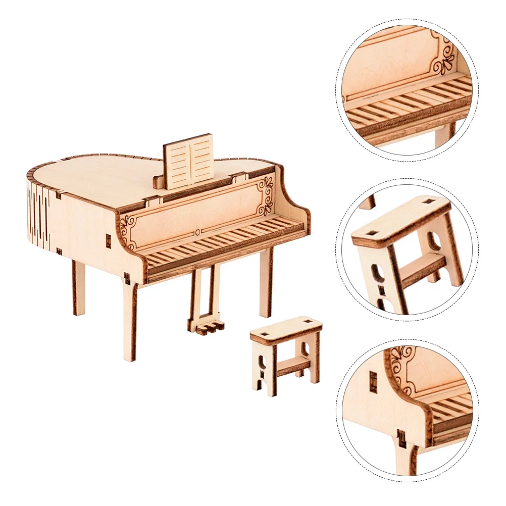 

Wooden Piano Puzzle 3Dassembly Kit Musical Model Boxgrand Diy Stem Jigsaw Craft Hands Building Brain Educational Puzzles Teaser